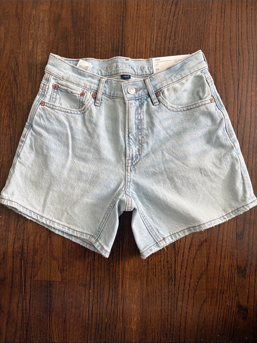 American Eagle Outfitters Light Blue High-Rise Denim Shorts